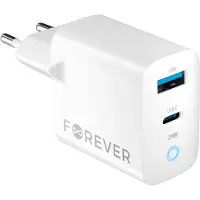 Forever schnell Ladegerät Netzteil CQ PD 1X USB,1XUSB-C 20W für Alles Handy iPhone Xiaomi Huawei Motorola Samsung 3A hohe Qualität, Smartphone, elektrische Zigarette, Smartwatch, ipad