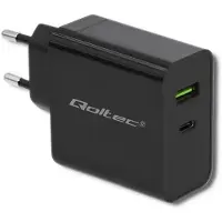 Qoltec 51717 Ladegerät | 45W | 5-20V | 2.25-3A | USB Typ C PD | USB | Schwarz