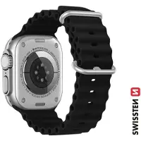 Swissten Silicone Band for Apple Watch - Marine Straps 42/44/45/49 mm Black