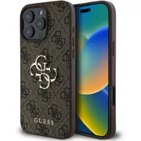 GUESS Apple iPhone 16 Pro Hülle - Kunststoff - - Backcover/Hard Case - Braun
