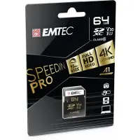 Emtec ECMSD64GXC10SP, 64 GB, SDXC, Klasse 10, 95 MB/s, 90 MB/s, Schwarz