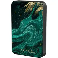 Burga Magnetische Powerbank 5.000 mAh - Geeignet für MagSafe und Qi2 - Emerald Pool / Gunmetal