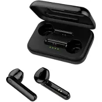 Forever TWE-110 Earp Bluetooth-Kopfhörer mit Ladetasche schwarz TWS Touch-Control Integriertes Mikrofon In-Ear Ohrhörer Kabellos Headset Mit Powerbank