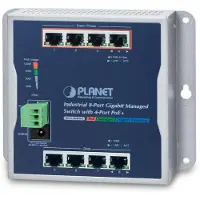 Planet WGS-804HPT, Managed, Gigabit Ethernet (10/100/1000), Vollduplex, Power over Ethernet (PoE), Wandmontage