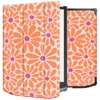 IMoshion Design Trifold Hard Case Sleepcover für das Pocketbook InkPad X Pro - Orange Flowers Connect