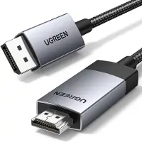 UGREEN DisplayPort-zu-HDMI-Kabel, 4K@60Hz, unidirektional, DP 1.2 zu HDMI 2.0, HDR, für Monitor und Projektor, 2 m