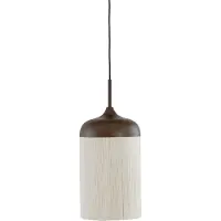 Light & Living - hängeleuchte - Dania - beige braun - baumwolle metall - Ø 22cm - E27 - 2985552