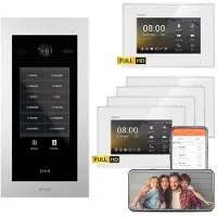 Balter EVO HD Touch Video Türsprechanlage Ein- & Mehrfamilienhaus Silber 4x 7 Monitor WiFi + 1x 7 Monitor Weiß