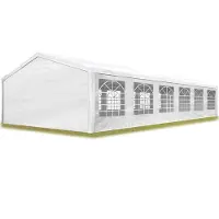 TOOLPORT Partyzelt Pavillon 6x12 m in weiß PE Plane 350 N Wasserdicht UV Schutz Festzelt Gartenzelt
