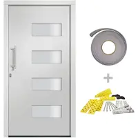 vidaXL Haustür Aluminium und PVC Weiß 100x210 cm