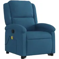 vidaXL Massagesessel mit Aufstehhilfe Blau Samt