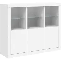 vidaXL Sideboards mit LED-Leuchten 3 Stk. Weiß Holzwerkstoff