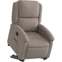 vidaXL Relaxsessel mit Aufstehhilfe Taupe Stoff