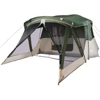 vidaXL Campingzelt mit Vorzelt 4 Personen Grün Wasserdicht