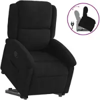 vidaXL Relaxsessel mit Aufstehhilfe Schwarz Samt