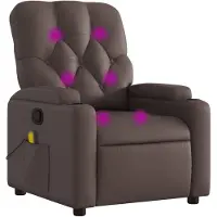 Natur24 Massagesessel Braun aus Kunstleder