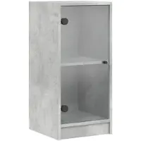 vidaXL Beistellschrank mit Glastüren Betongrau 35x37x75,5 cm