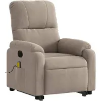 vidaXL Massagesessel mit Aufstehhilfe Taupe Mikrofasergewebe