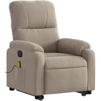 vidaXL Massagesessel Aufstehhilfe Elektrisch Taupe Mikrofasergewebe