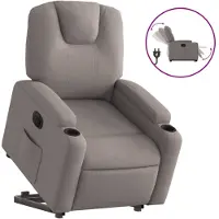 vidaXL Relaxsessel mit Aufstehhilfe Elektrisch Taupe Stoff