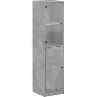 vidaXL Highboard mit Glastür Betongrau 35x37x142 cm