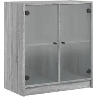 vidaXL Beistellschrank mit Glastüren Grau Sonoma 68x37x75,5 cm