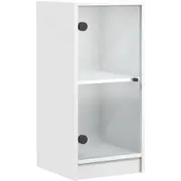 vidaXL Beistellschrank mit Glastüren Weiß 35x37x75,5 cm