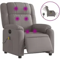 vidaXL Massagesessel Elektrisch Taupe Stoff
