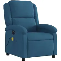 vidaXL Massagesessel Elektrisch Blau Samt