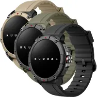 Kuura Smartwatch Beige mit GPS, 2ATM wasserdicht, stoßfest, Alexa, Bluetooth-Anrufe, Herzfrequenz, Schlaf & Sporterkennung