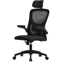 ML-Design Bürostuhl ergonomisch, Schwarz, aus Mesh, mit verstellbarer Kopfstütze