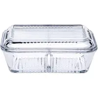 Pasabahce Frigo Studio Vorratsbehälter mit Deckel, 2 Fächer, 170 x 102 mm