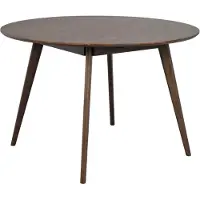 Rowico Esstisch - Ø 115 cm - Dunkelbraun - Eichenholz massiv - Eichenholz furniert