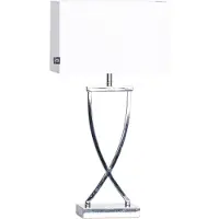 By Rydens Omega Tischleuchte Chrome/White - , Omega, Metallisch, für Wohnzimmer, Stoff / Textil, Modern