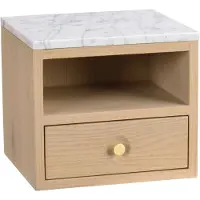 Rowico Home Whitmore Wandschrank/Nachttisch Weißpigmentierte Eiche/Weißer Marmor