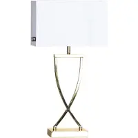 By Rydens Omega Tischleuchte 52cm Messing-weiß