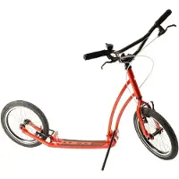 Mibo Tretroller maststr, 16 Zoll Räder, faltbar, für Erwachsene, bis 150 kg, rot