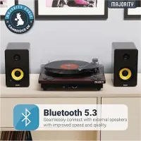 Majority Moto Plattenspieler - Bluetooth - kabelloses Musikstreaming - Audio Technica AT3600L Element - überragendes Hörerlebnis - USB und AUX - schlankes Design - Präzisions-Tonarm -