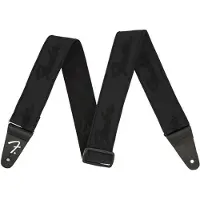 Fender WeighLess 2"-Running Logo-Gitarrengurt Schwarz/Schwarz