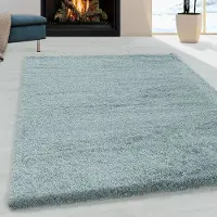 Adana Carpets Hochflor Teppich - Fuzzy Hellblau 160x230 cm