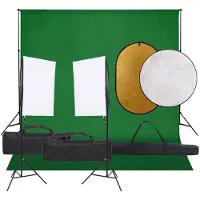 vidaXL Fotostudio-Set mit Beleuchtung, Hintergrund und Reflektor