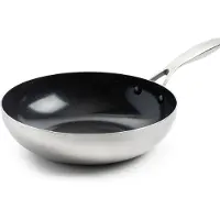 Greenpan Geneva 28 cm Wok Edelstahl langlebig Antihaft backofenfest