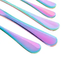 Beliani Besteck Set Mehrfarbig Edelstahl 30 teilig für 6 Personen Messer Löffel Gabel Teelöffel Kuchengabel Modernes Design