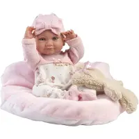 Llorens Vinyl Babypuppe Nico mit rosa Kissen 40cm