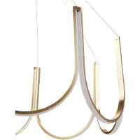 Beliani Kronleuchter Gold Aluminium Pendelleuchte mit LED-Beleuchtung Moderner Stil