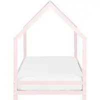 Beliani Kinderbett Pastellrosa Kiefernholz mit Lattenrost 90 x 200 cm Skandi Modernes Design Jugendzimmer Kinderzimmer Hausbett Himmelbett Einzelbett