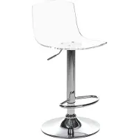 Beliani Barhocker 2er Set Transparent Acryl Mit Lehne Gasdruckfeder Höhenverstellbar Drehbar Metallgestell Silber Ohne Armlehnen Modernes Design Küche