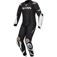 Ixon Vortex 3 Schwarz Weiß 1-Teiler Motorrad Lederkombi Größe 2XL