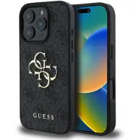 GUESS Apple iPhone 16 Pro Max Hülle - Kunststoff - - Backcover/Hard Case - Schwarz