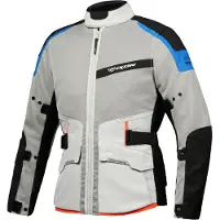 Ixon M-Njord Hellgrau Blau Neon Rot Motorrad Textiljacke Größe XL